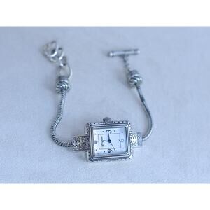 Brighton Short Hills Charm Watch Silver Plated Toggle Clasp 7-8" Retired Works